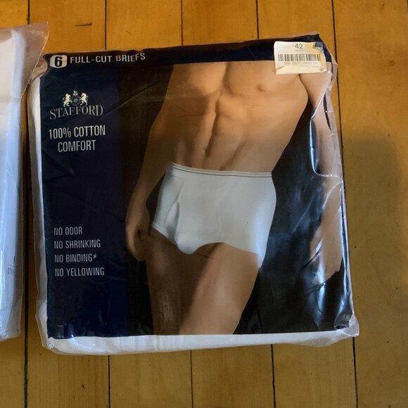 Lot Of 2 (Packs) Stafford Men's 6 Full-Cut Briefs Size 42 New In Package - Picture 2 of 8
